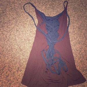 Reversible brown & teal festival yoga top